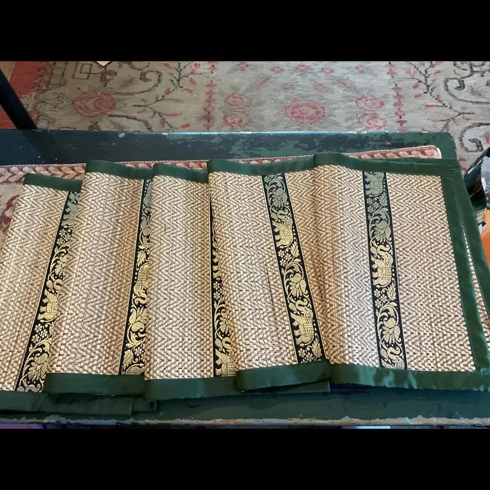 Elegant Handcrafted Elephant Design Place Mats - Set of 5